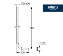 MEDIDAS TUBO DESCARGA FLUXOR GROHE
